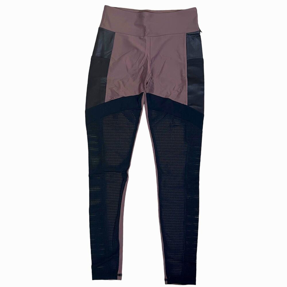 Lanston Sport Standard Rowe Pocket Mesh Legging - Haze & Black - Size XS - $128